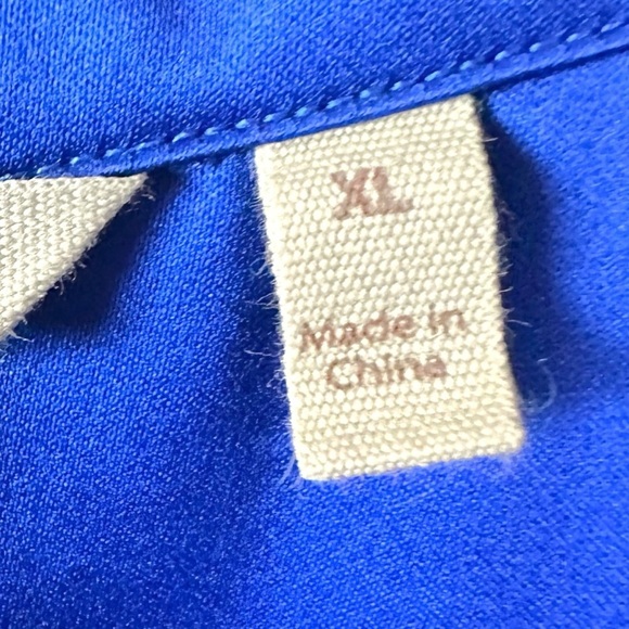 Soft Surroundings Floreat Velvet Devore Shirt in Blue Sapphire XL Button Down - Picture 7 of 12